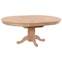 Traditional 54" Butterfly Leaf Extension Table Top w/ 30" H Round Pedestal