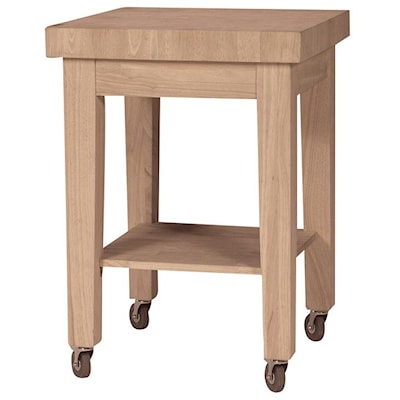 John Thomas SELECT Kitchen Butcher Block Island with Casters