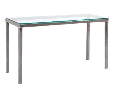 Contemporary Console Table with Tempered Glass Top