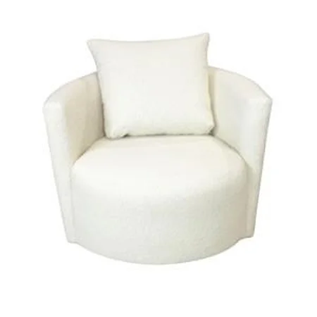 Contemporary Swivel Chair with Round Base and Back