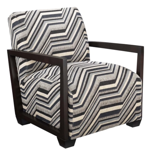 Contemporary Accent Chair with Exposed Wood Arms