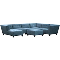 Contemporary Sectional with Tufted Seat and Seat Back
