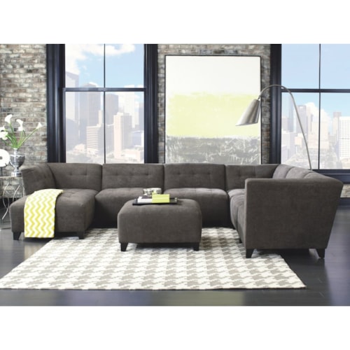 Contempary Sectional with Tufted Seat and Seat Back