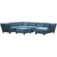 Contemporary Sectional with Tapered Feet