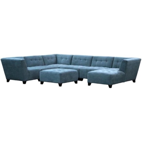 Contemporary Sectional with Tapered Feet