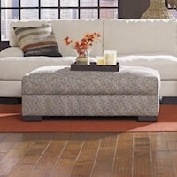 Contemporary Storage Ottoman with Block Feet
