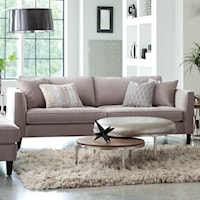 Modern Estate Sofa with Tufted Seat and Toss Pillows