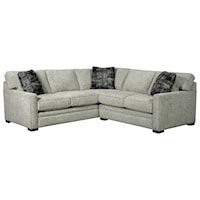 Contemporary L-Shaped Sectional Sofa with Track Arms