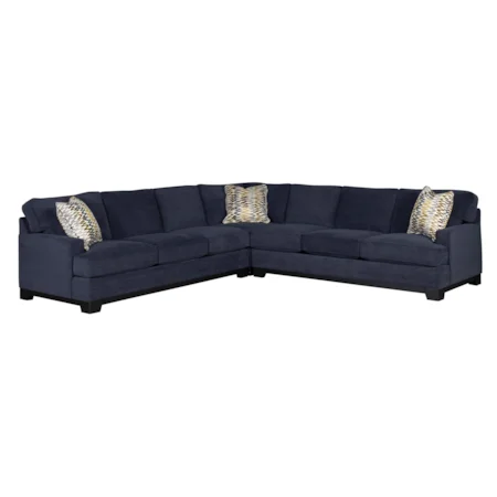 Contemporary 3-Piece Sectional Sofa with Pluma Plush Cushions