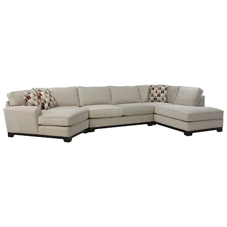 4-Pc Chaise Sectional w/ Pluma Plush Cushion