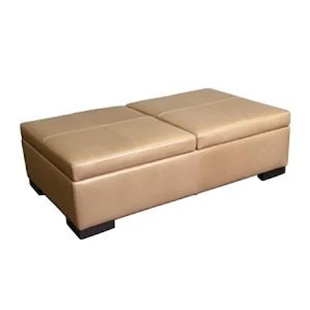 Leather Storage Ottoman with Casters