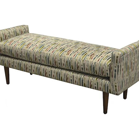 Contemporary Upholstered Bench with Wood Legs