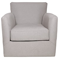 Casual Accent Swivel Chair with Tapered Arms