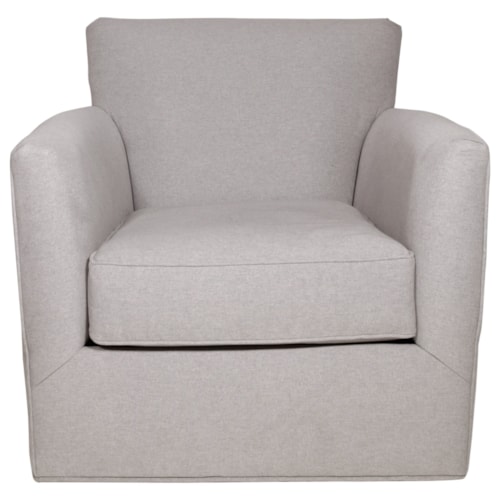 Casual Accent Swivel Chair with Tapered Arms