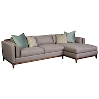 Modern Sofa with Chaise and Pillow Inside Arm