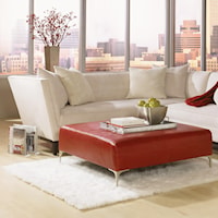 Contemporary Stationary Sofa with High Track Arms