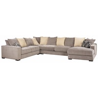 Sectional Sofa with Track Arms and Chaise