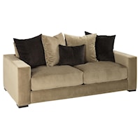 Contemporary Sofa with Track Arms & Loose Back Pillows