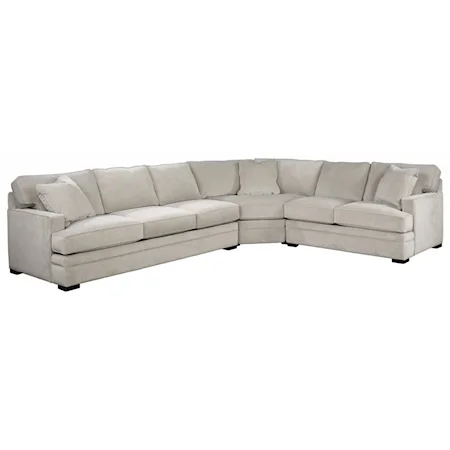 Contemporary 3-Piece L-Shaped Sectional with Pluma Plush Cushions