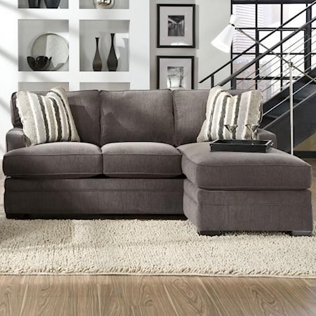 Sofa Chaise with Pluma Plush Cushions