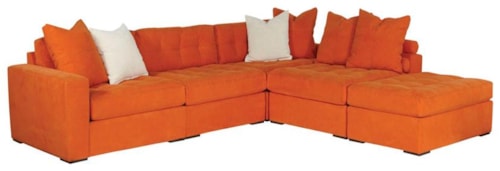 Contemporary 5-Piece Sectional with Ottoman