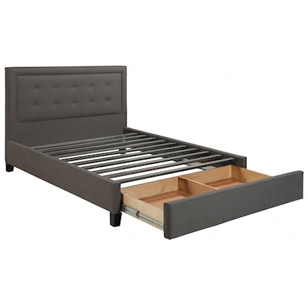 California King Upholstered Storage Bed