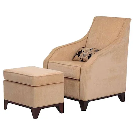 Modern Berkshire Chair and Ottoman Set