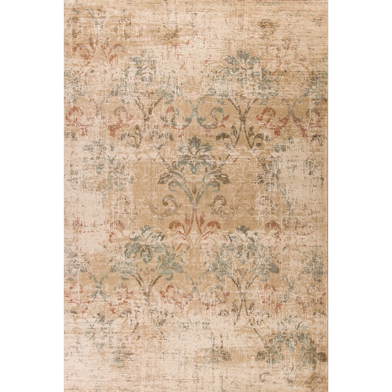 Kas Heritage 2'2" X 7'11" Champagne Damask Area Rug