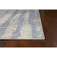 5'3" X 3'3" Grey/Blue Drizzle Area Rug