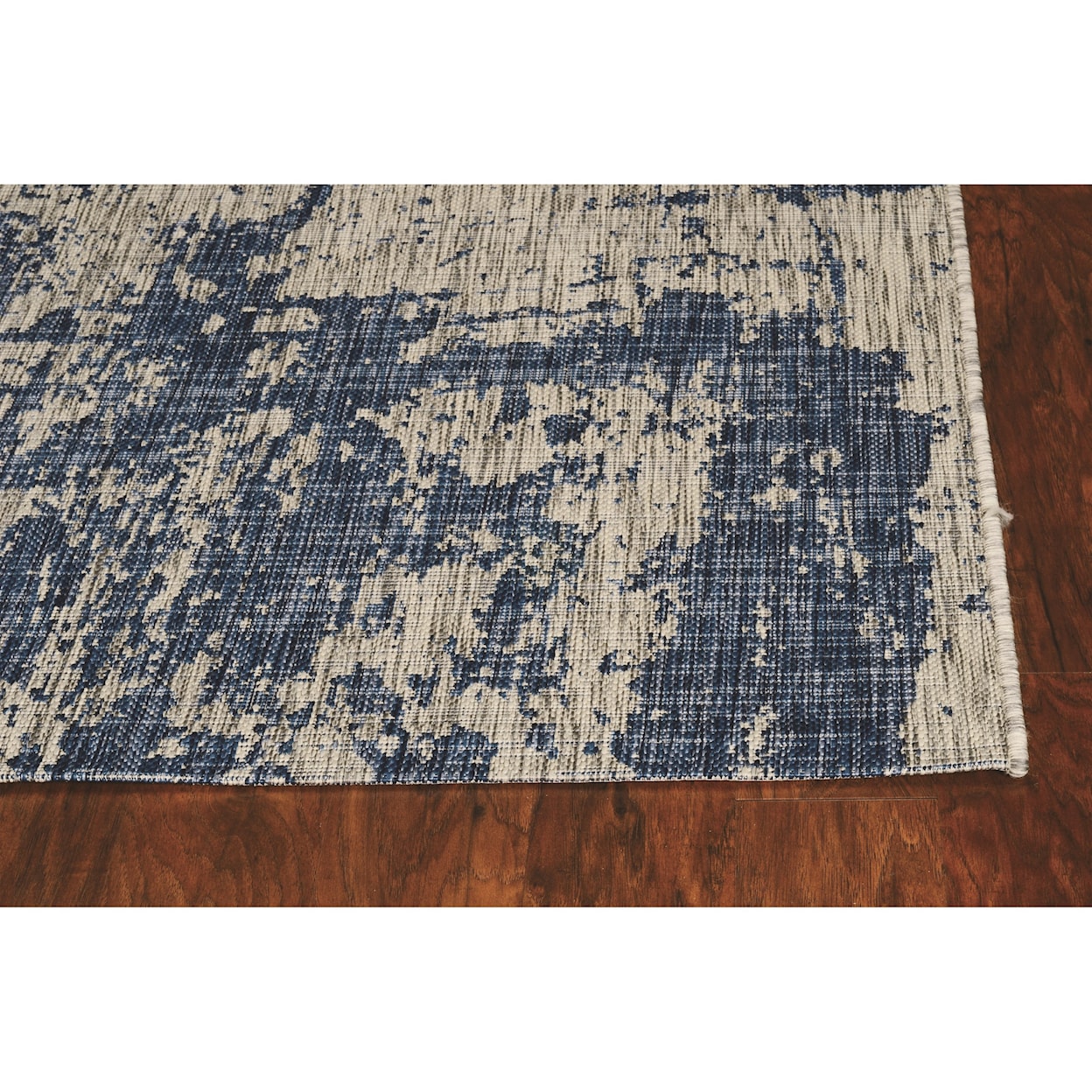 Kas Provo 7'10" Round Grey/Denim Strokes Rug