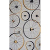 Kas Sonesta 2' X 7'6" Grey Wheels In Motion Area Rug