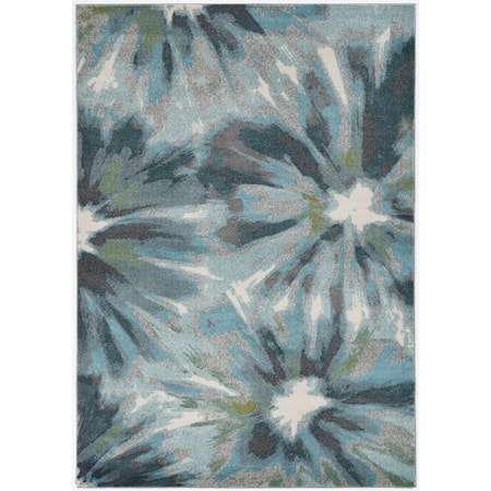 9'10" x 13'2" Teal Splash Rug