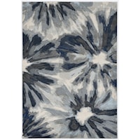 3'3" x 4'11" Ivory Blue Splash Rug