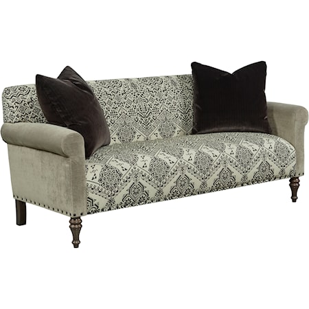 Transitional Settee with Nailhead Trim