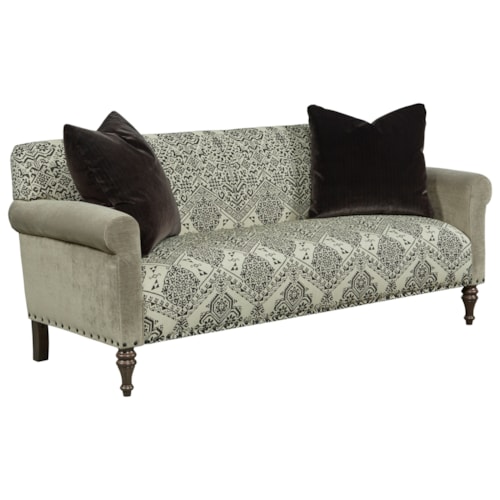 Transitional Settee with Nailhead Trim