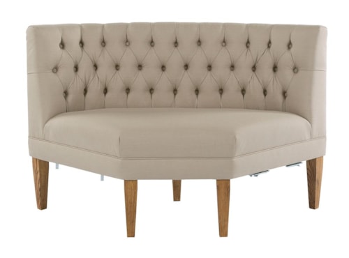 Wedge-Shaped Banquette Section with Button Tufting