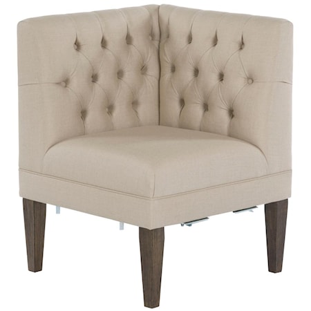 Corner Chair Banquette Section with Button Tufting