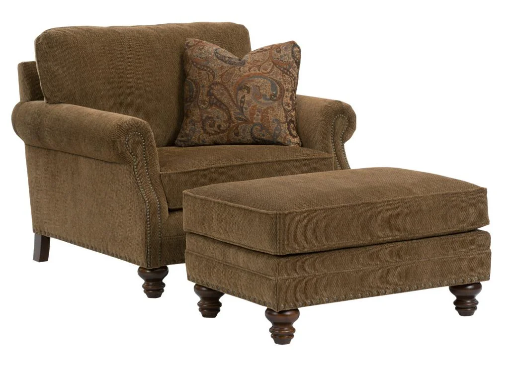 Kincaid Furniture Bayhill UPH-636-81 Traditional Chair \u0026 a Half with Turned  Wood Feet | Howell Furniture | Uph - Chair \u0026 a halfs, image size:1040x772