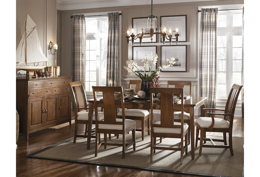 Cherry Park 7 Piece Table & Chair Set by Kincaid Furniture at Stoney Creek Furniture 