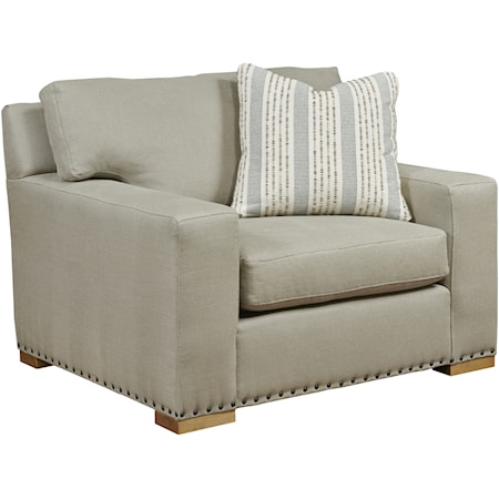 Customizable Chair and a Half with Nailhead Trim