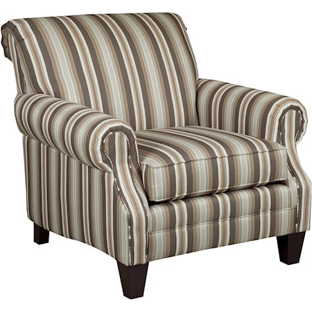 Upholstered Rolled Arm Chair