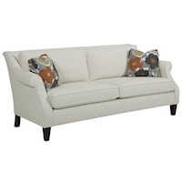 Contemporary Sofa with Tight Back and Exposed Wood Legs