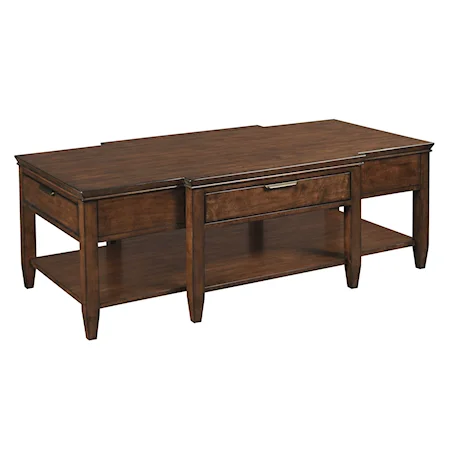 Transitional Elise Cocktail Table with Four Drawers