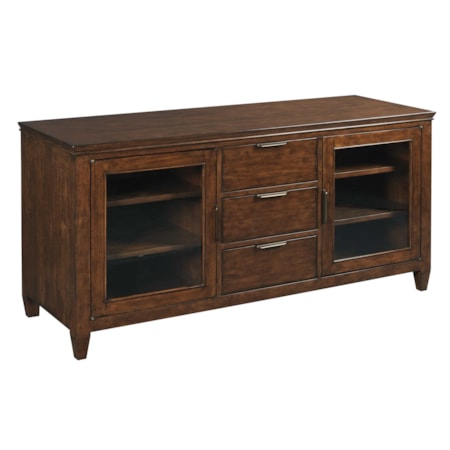 Accord 58" TV Console with Two Glass Doors and Electrical Outlets