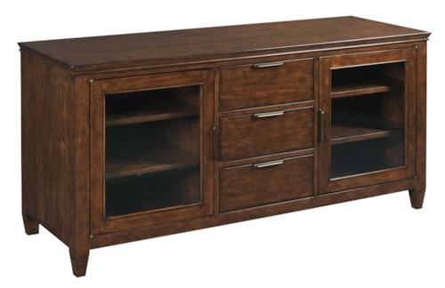 Accord 58" TV Console with Two Glass Doors and Electrical Outlets