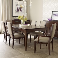 Seven Piece Dining Set with Upholstered Chairs