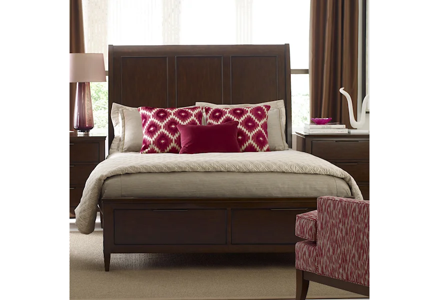 Elise Caris Queen Sleigh Bed w/ Storage Footboard by Kincaid Furniture at Johnny Janosik