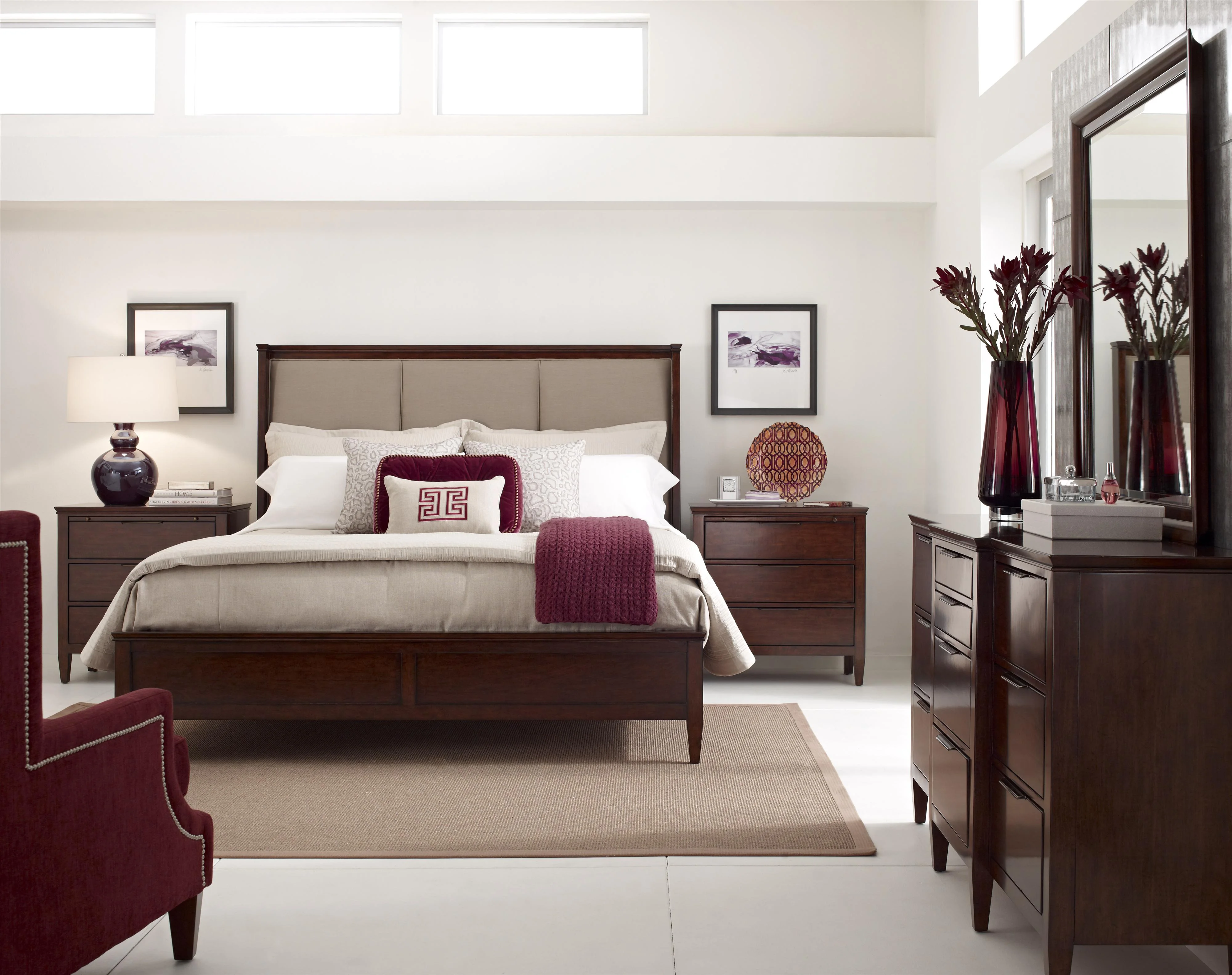 Spectrrum Kin Panel Bed Kincaid Furniture Elise 77-152P Spectrum King Upholstered Bed in ...
