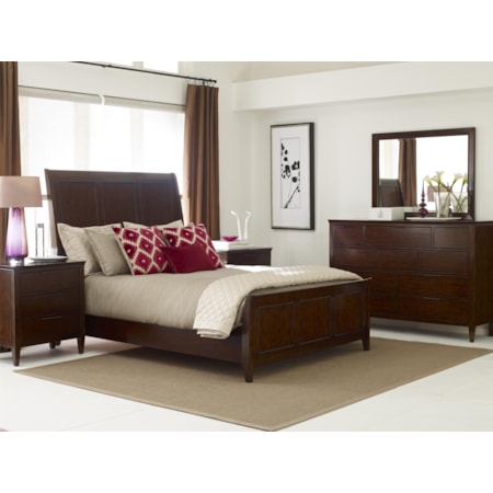 Luccia Bureau and Mirror Set