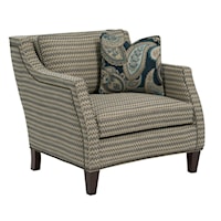 Transitional Sloped-Arm Chair with Nailhead Trim
